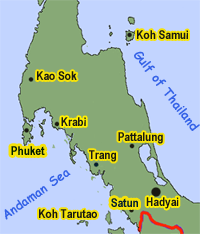 South thailand map
